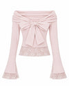 BACK RIBBON LACE TEE