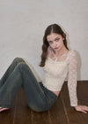 Flower lace blouse