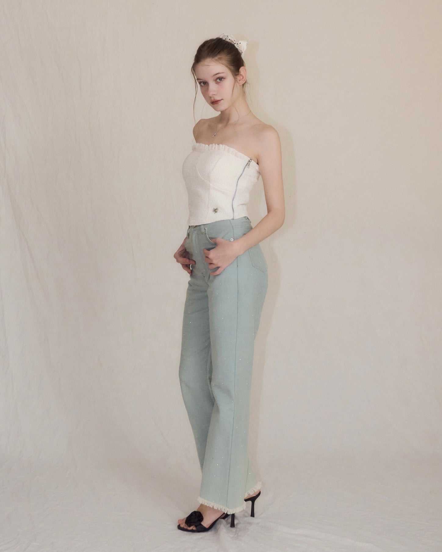 Twinkle tweed baretop – YILON