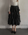 Tiered dot skirt