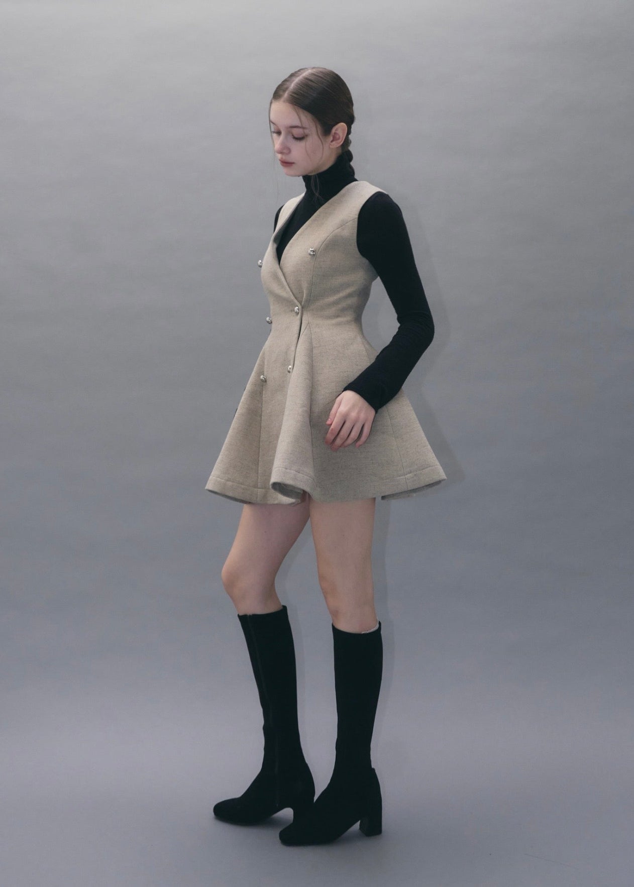 YILON イロン SS CLASSIC GILET DRESS Classic gilet dress – YILON