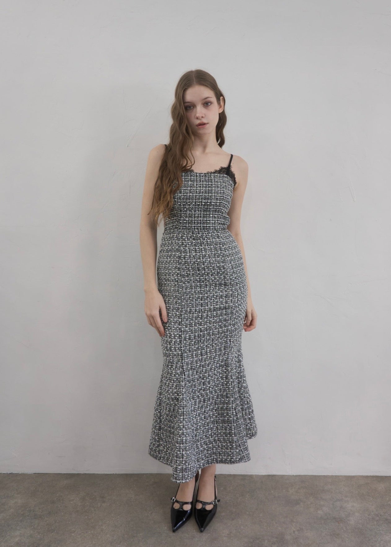 Tweed lace mermaid dress – YILON