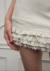 SUEDE FRILL MINI SKIRT