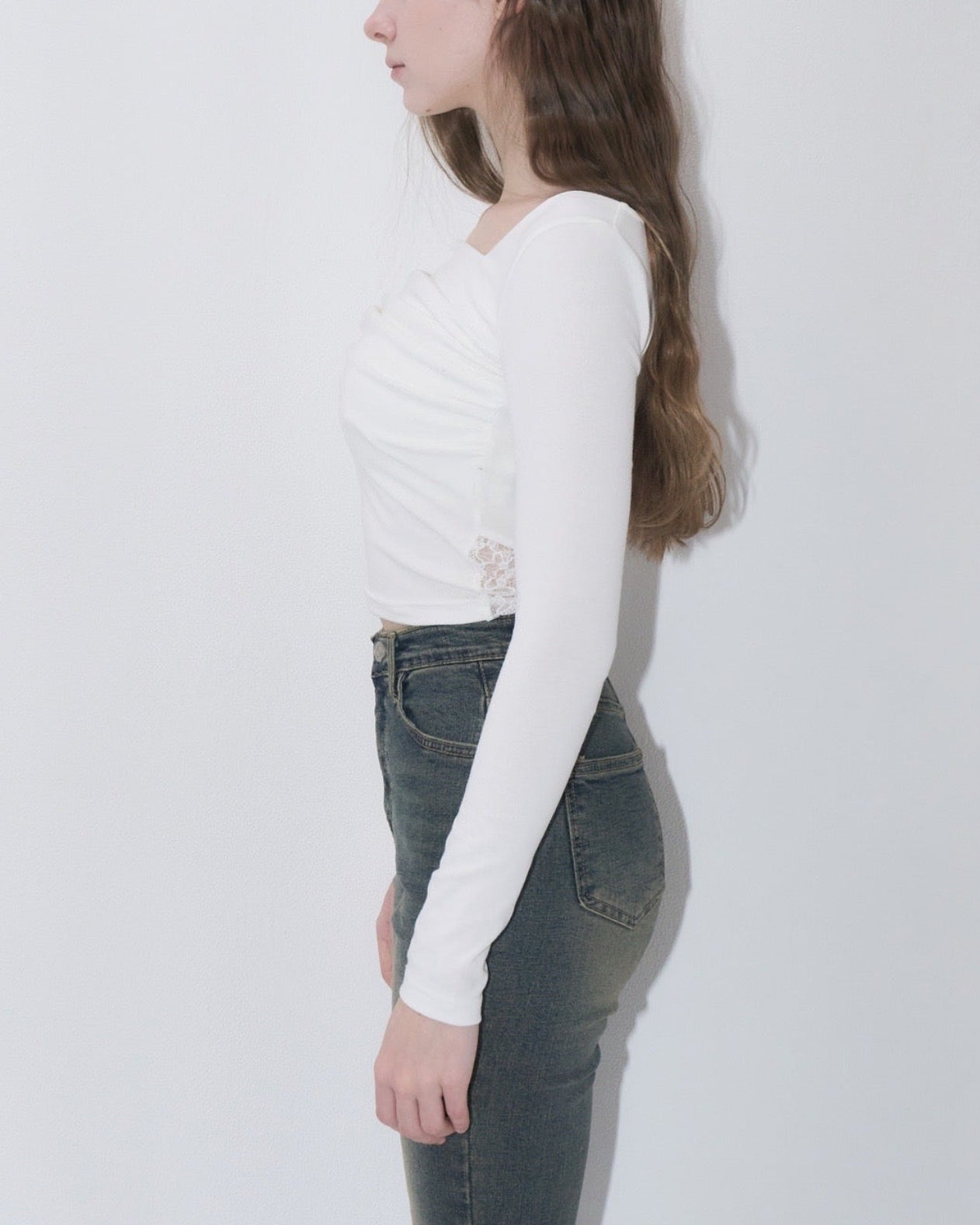 Gather lace tee – YILON