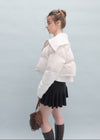 Rib collar puffer jacket