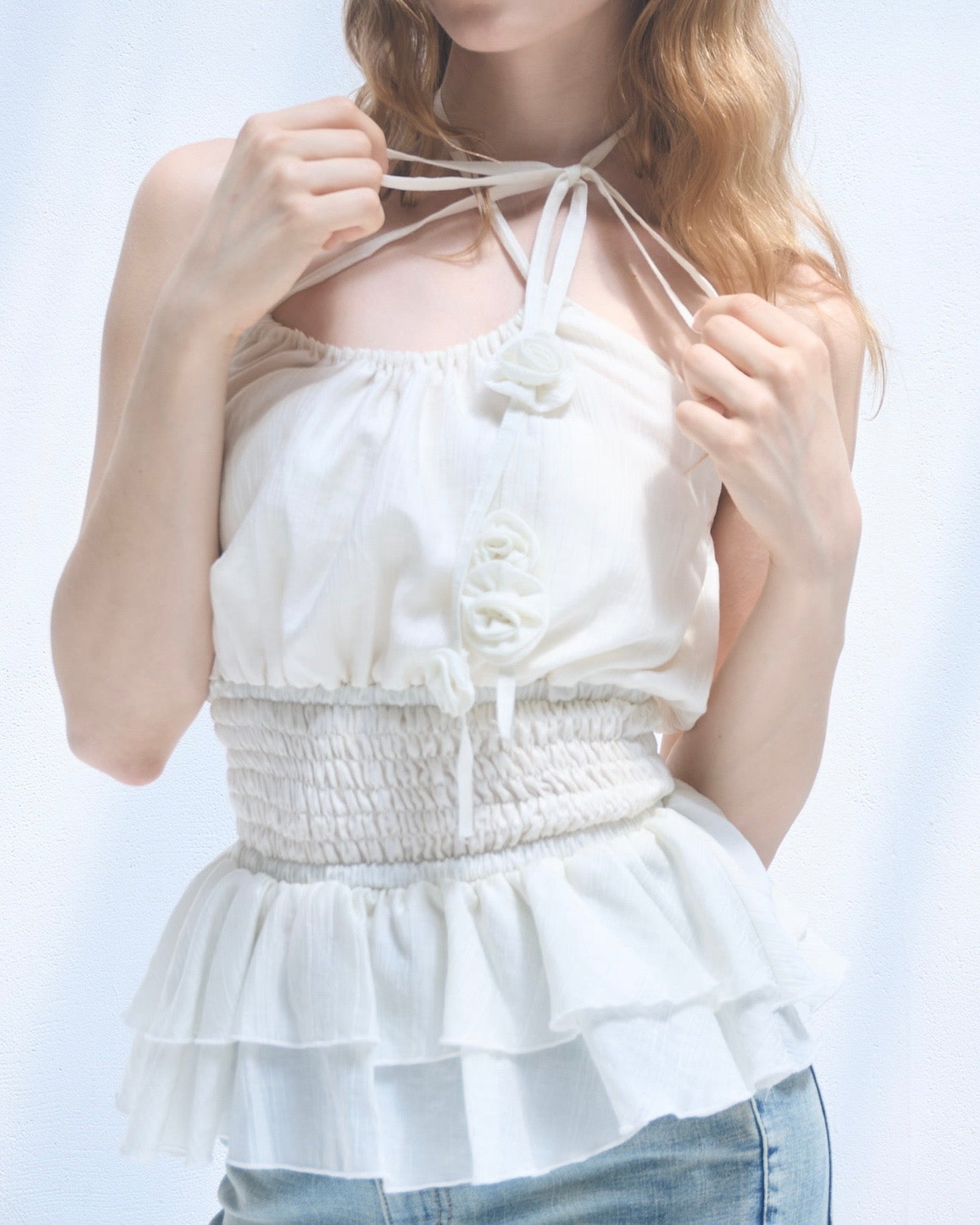 yilon イロン FRENCH ROSE BLOUSE WHITE ホワイト French rose blouse – YILON