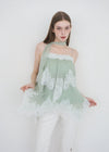 LACE TRIM TIERED CAMI TOP