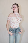 Little flower chiffon blouse