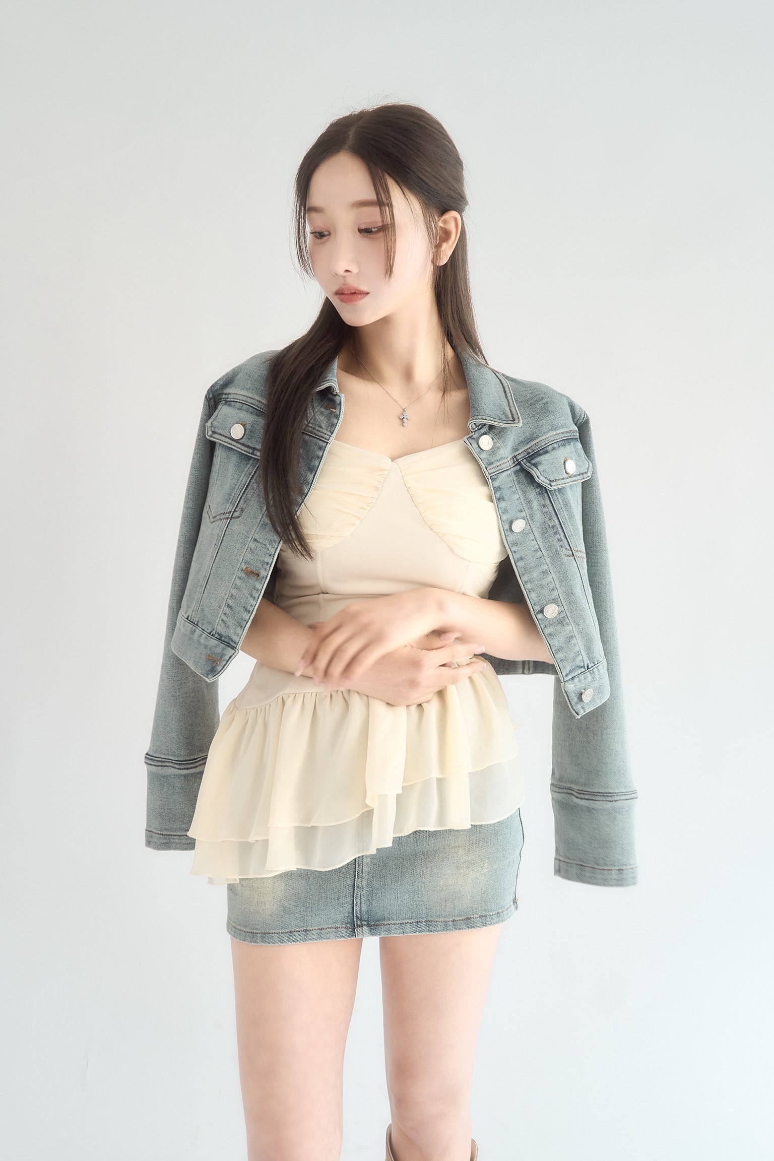 Blossom lace denim jacket – YILON