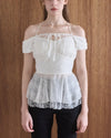FABRIC MIX PEPLUM TOP