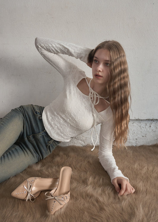 Full lace ribbon tee