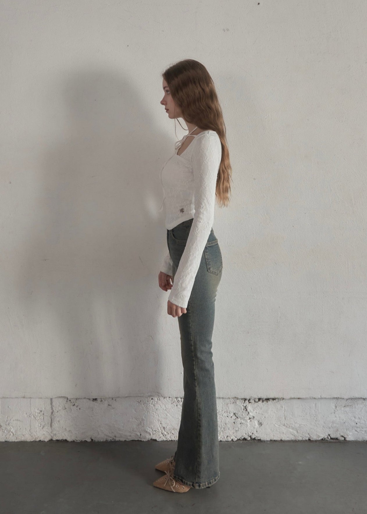 Full lace ribbon tee – YILON