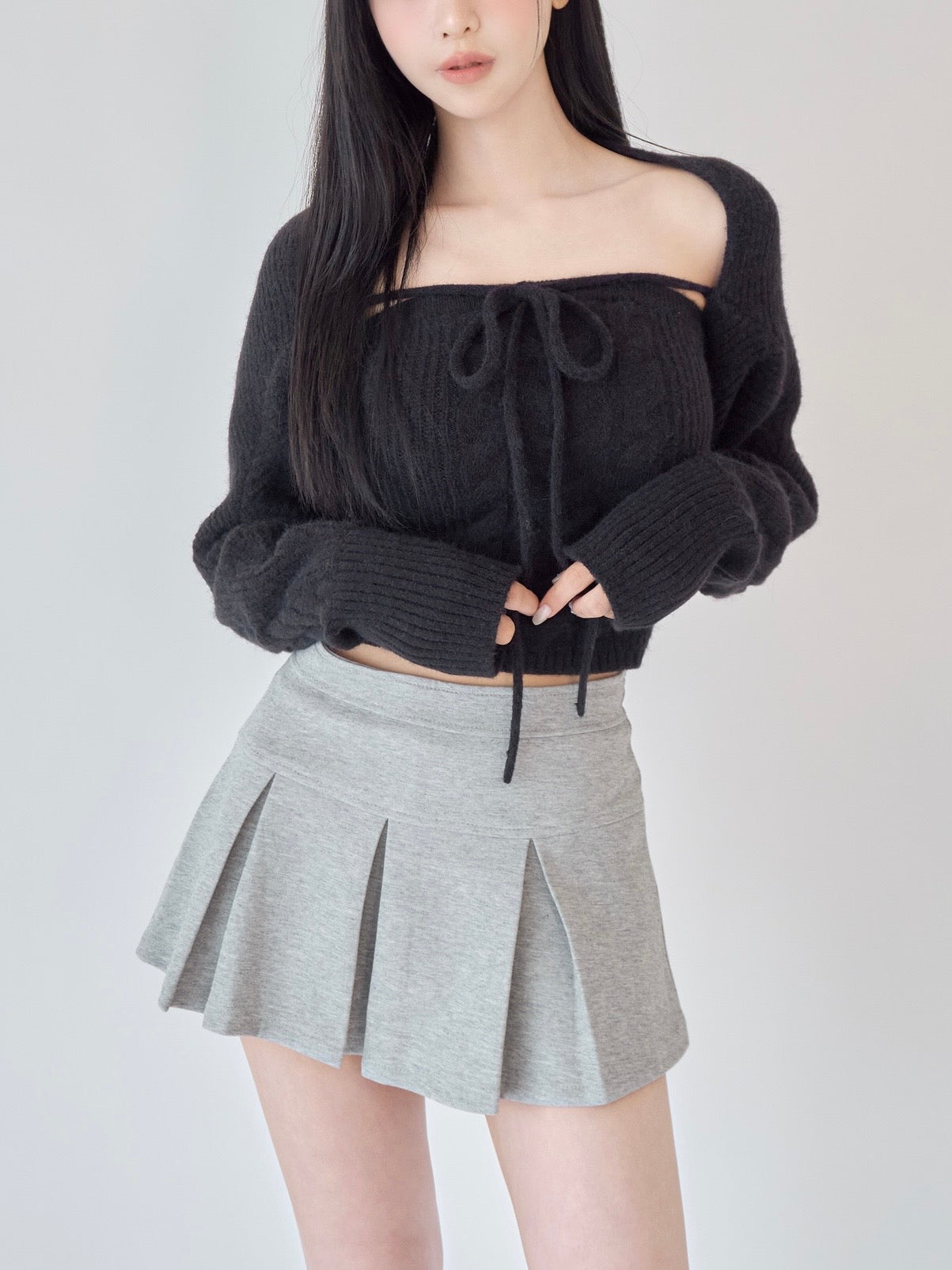 トップス YILON CABLE KNIT BOLERO BARE SET Cable knit bolero bare set – YILON