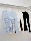 TIE PEPLUM LACE BLOUSE
