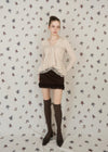 SUEDE FRILL MINI SKIRT