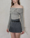 Belt check mini skirt