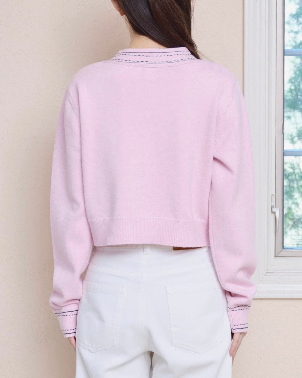 BI-COLOR STITCH CARDIGAN – YILON