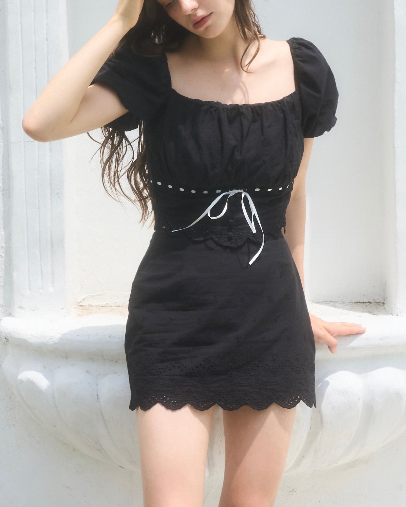 YILON イロン　Tiered mini op IVORY yilon TIERED MINI OP