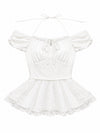 FABRIC MIX PEPLUM TOP