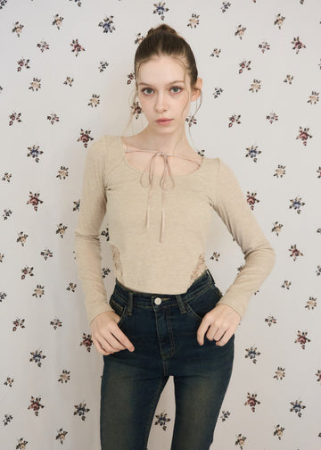 LACE RIBBON RIB TEE