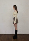 Belt check mini skirt