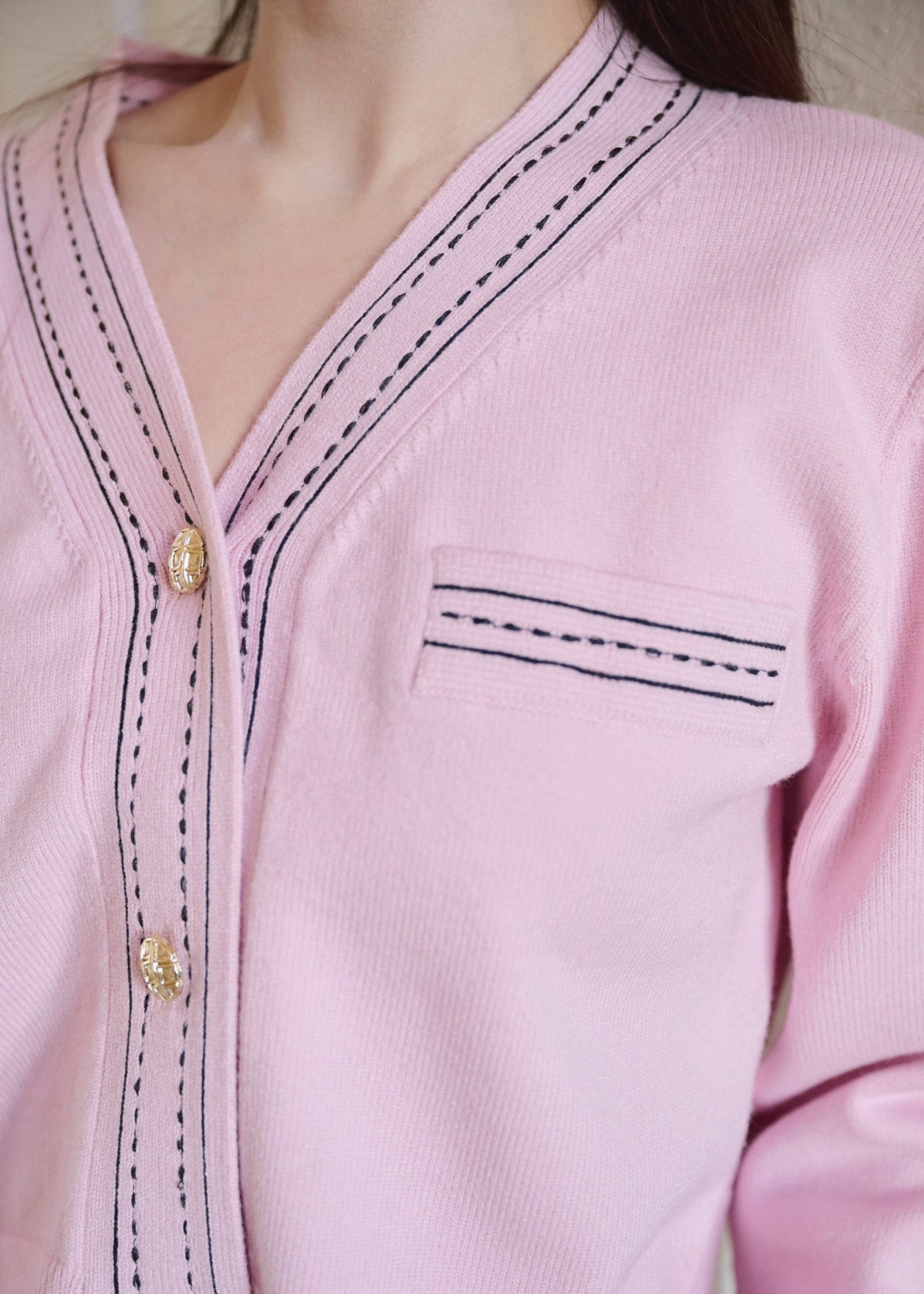 BI-COLOR STITCH CARDIGAN – YILON