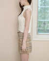 SUEDE BELT CHECK MINI SKIRT