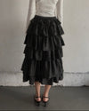 Tiered dot skirt