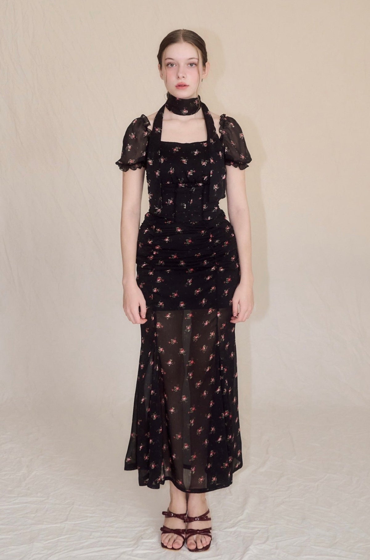 スカート yilon little flower chiffon skirt Little flower chiffon skirt – YILON