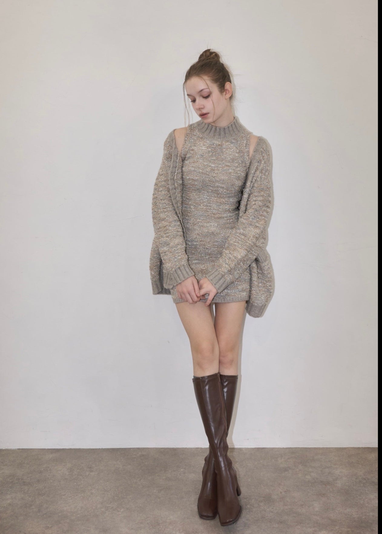 Mix yarn knit one-piece – YILON