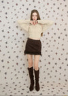 SUEDE FRILL MINI SKIRT