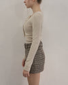 Tweed belt mini skirt