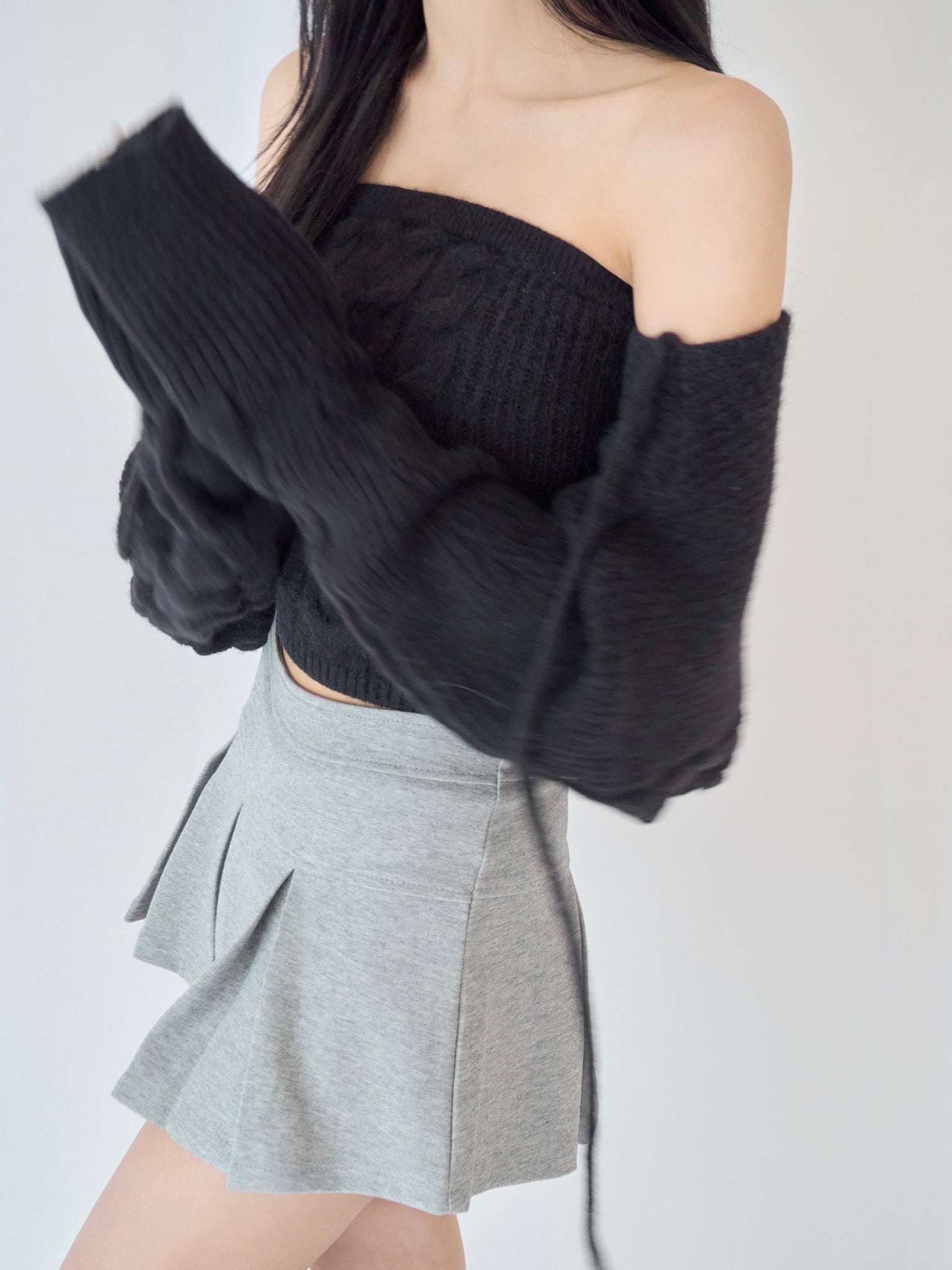 Cable knit bolero bare set – YILON