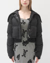 Rib collar puffer jacket