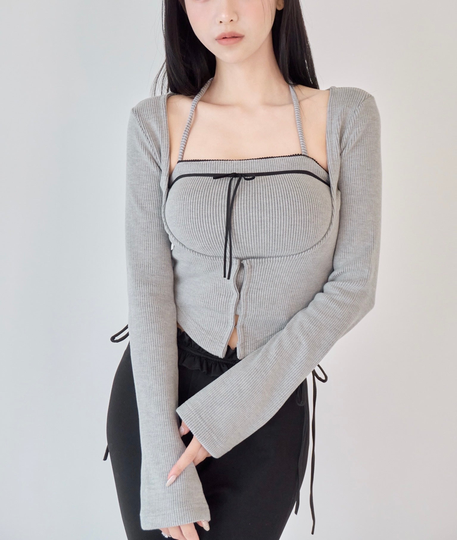YILON Corset design layered tops ベージュ Corset design layered tops – YILON