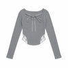 LACE RIBBON RIB TEE