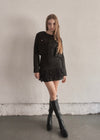 Cotton lace suède op