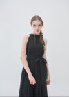 HALTER NECK TIERED MAXI DRESS