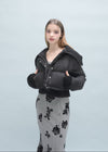 Rib collar puffer jacket
