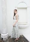 HALTER NECK TIERED MAXI DRESS