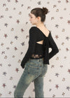 BACK RIBBON LACE TEE