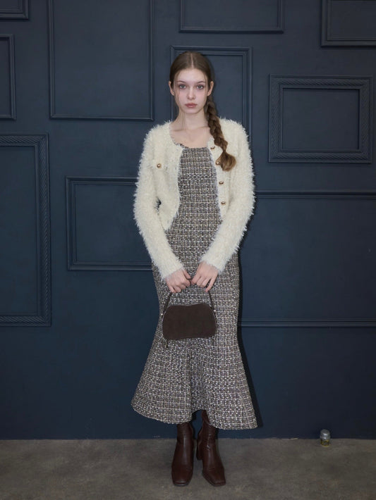 Tweed lace mermaid dress