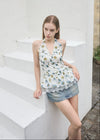 HALTER-NECK PEPLUM BLOUSE