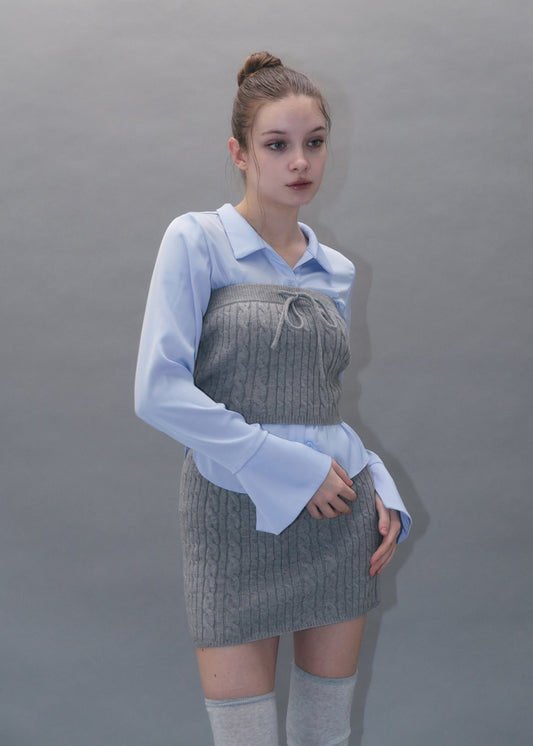 Cable bustier layered Set