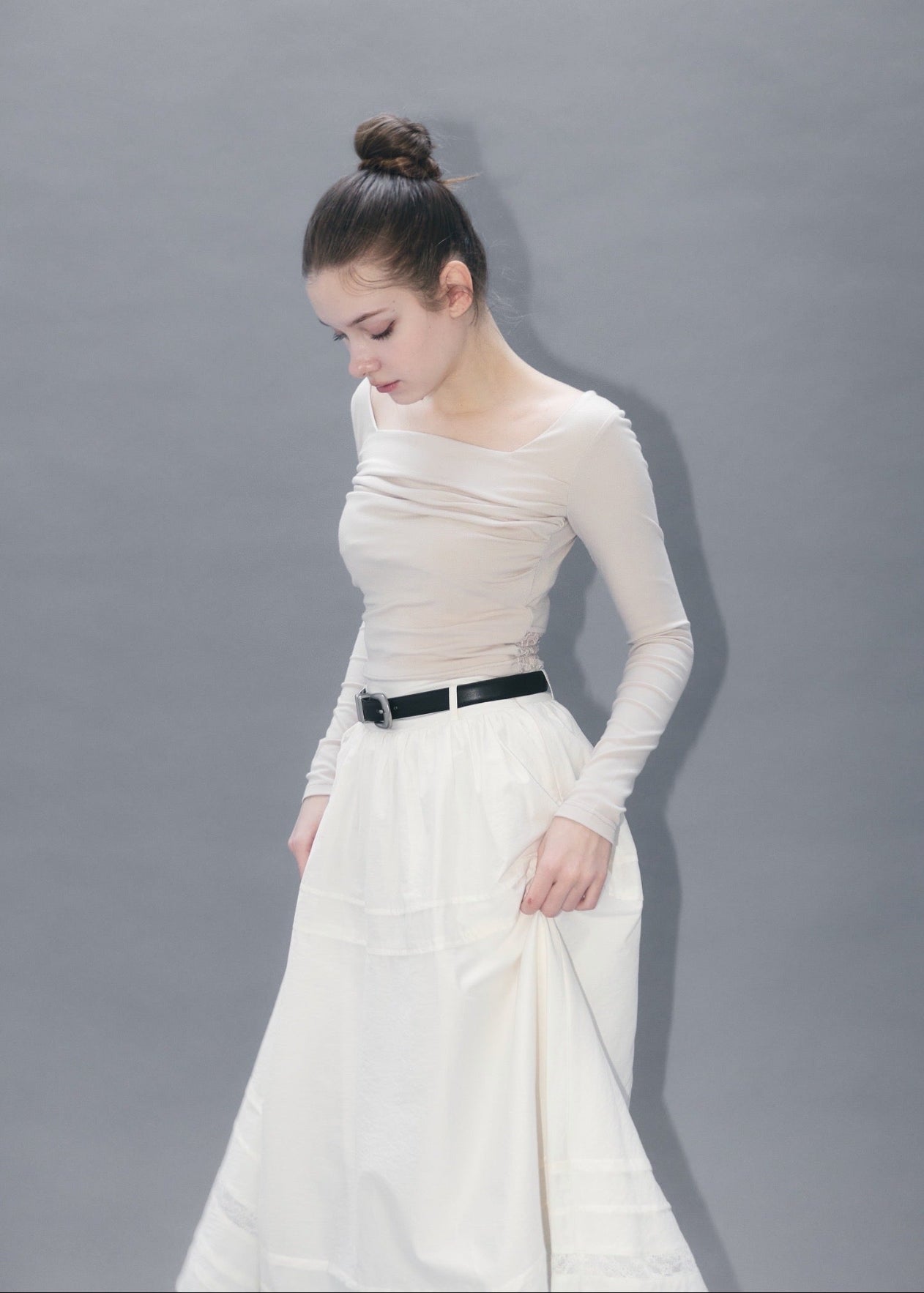 Gather lace tee – YILON