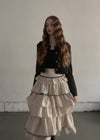 Tiered dot skirt