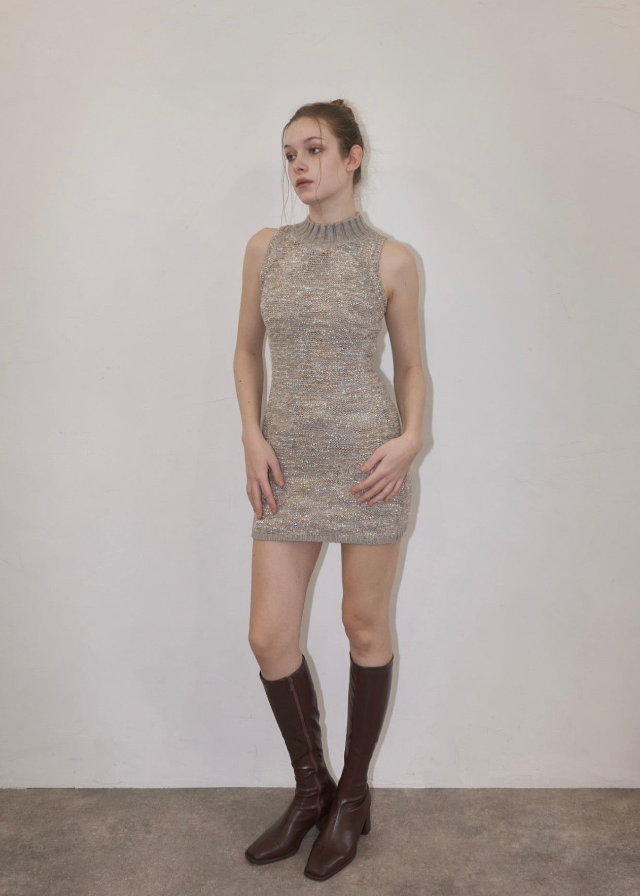 Mix yarn knit one-piece – YILON