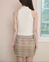 SUEDE BELT CHECK MINI SKIRT