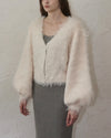 Shaggy drop cardigan