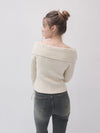 Off-shoulder ribbon knit